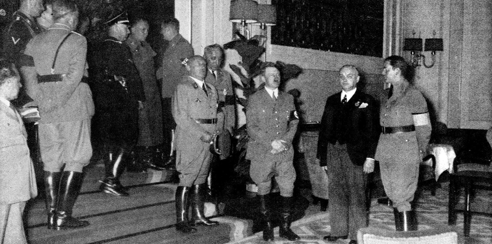 Adolf Hitler visits the newly renovated halls of hotel Deutscher Hof in Nuremberg